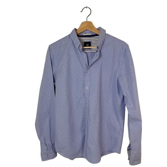 Denim & Flower Ricky Singh Other - Denim and Flower Ricky Singh Blue Check & Dot Button Up Long sleeve Size Medium